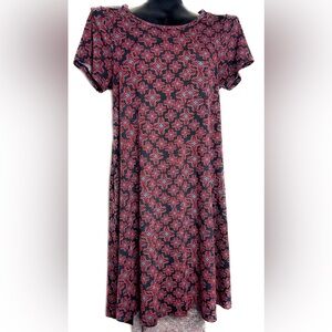 LuLaRoe Black and Red Patterned Dress